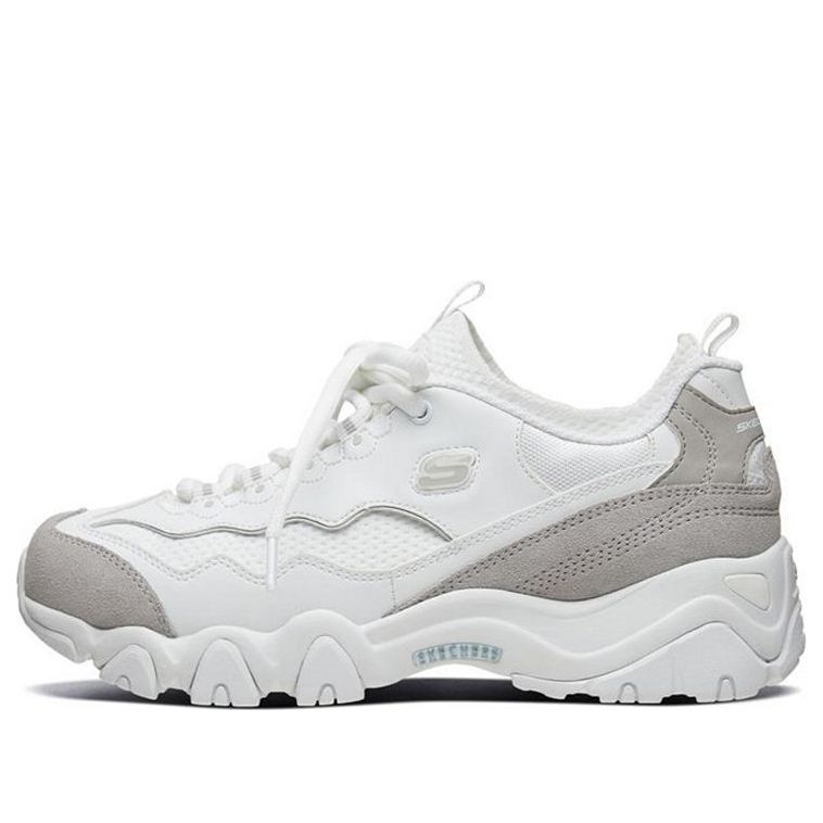 (WMNS) Skechers D'Lites 2.0 Low-Top Running Shoes White/Grey 88888375-WHT
