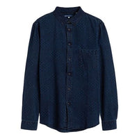 Men's Levis Cotton lapel Long Sleeves Shirt Blue 26454-0079