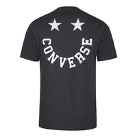 Men's Converse Alphabet Smiling Face Printing Round Neck Sports Short Sleeve Black 10018382-A04