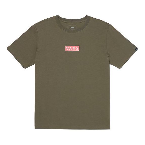 Men's Vans Logo Printing Short Sleeve Olive Green VN0A4MMCDB0
