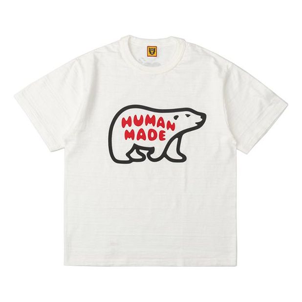 HUMAN MADE Chest Bear Printing Short Sleeve Unisex White HM19TE022