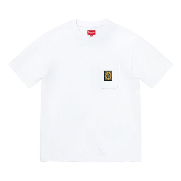 Supreme FW19 Week 10 Crest Label Pocket White Tee SUP-FW19-947