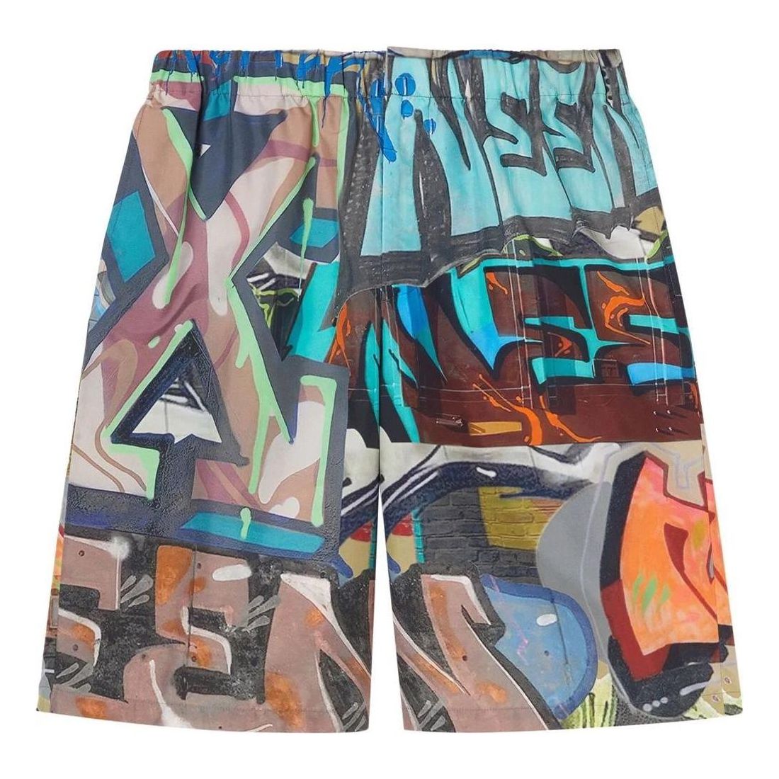 Off-White SS22 Graffiti Full Print Printing Shorts Ordinary Version Multi-Color OMCB067S22FAB0028400