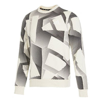 Men's adidas Si 3b Gfx Cr Full Print Logo Sports Knit Round Neck Pullover White H46505