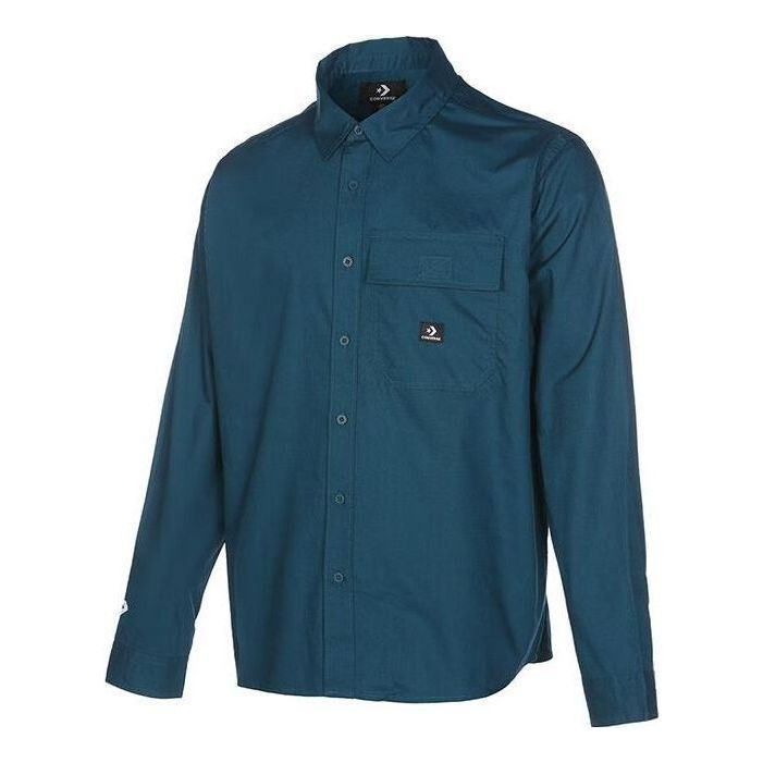 Converse Woven Long Sleeve Button Down Shirt Asia Sizing 'Green' 10023803-A04