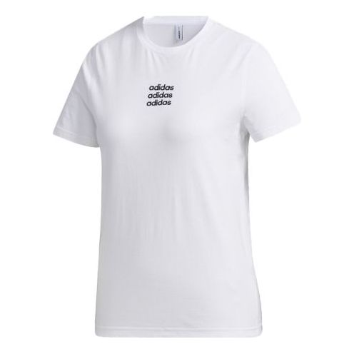 (WMNS) adidas neo Casual Sports Round Neck Short Sleeve White GJ7927