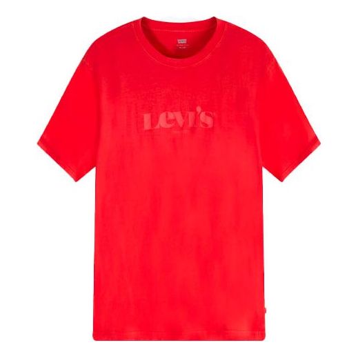 Men's Levis Alphabet Logo Round Neck Short Sleeve Red 16143-0103