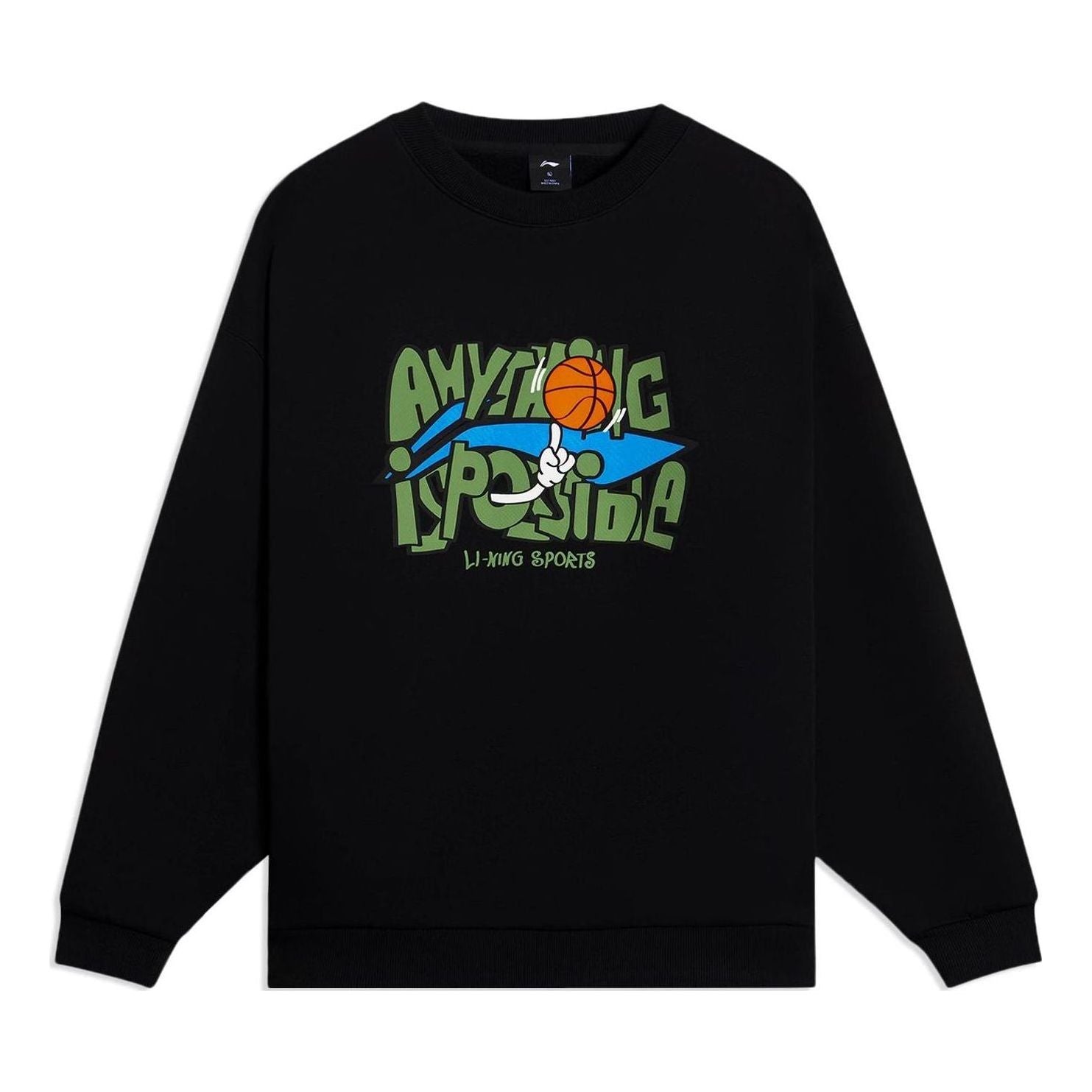 Li-Ning Hoops Comic Graphic Sweatshirt 'Black' AWDSG95-2