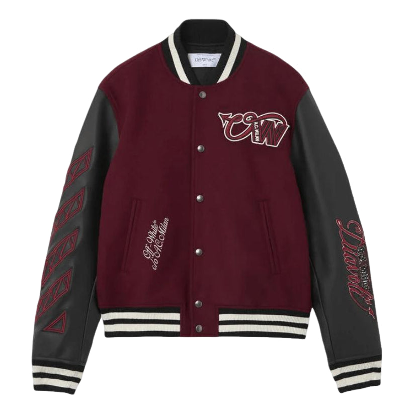 Off-White x c/o AC Milan Varsity Jacket 'Black Red' 44MEA305G25F002125