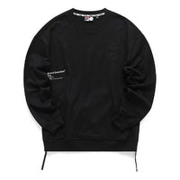 FILA Embroidered Letter Crew Neck Sweatshirt Black T11M111214F-BK