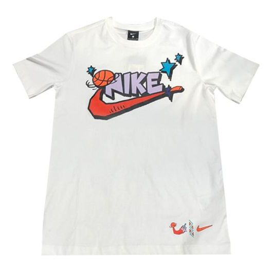 Nike Alphabet logo Printing Short Sleeve White CD1307-100