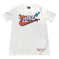 Nike Alphabet logo Printing Short Sleeve White CD1307-100