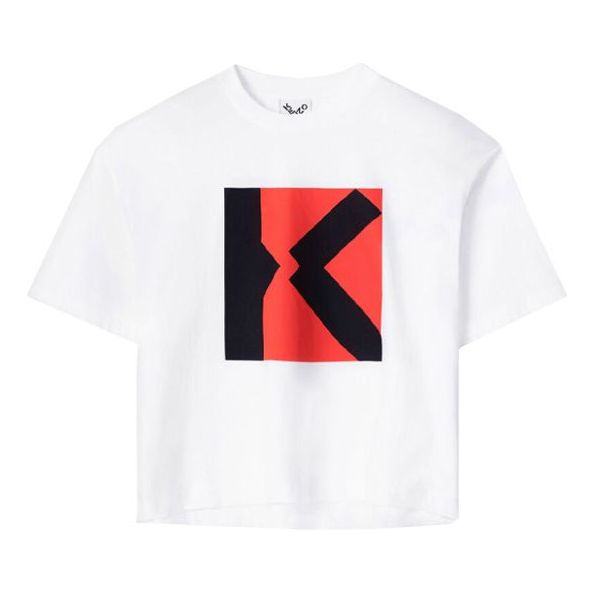 KENZO SS21 Logo Loose Short Sleeve White T-Shirt FB52TS6904SJ01-AL