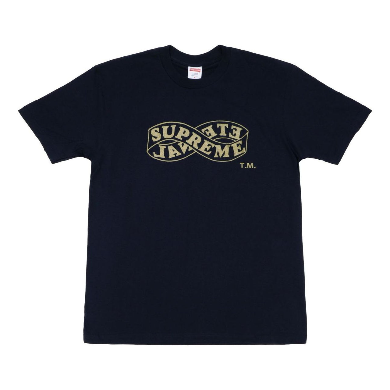 Supreme FW18 Eternal Tee Navy Logo Printing Short Sleeve Navy Blue SUP-FW18-456