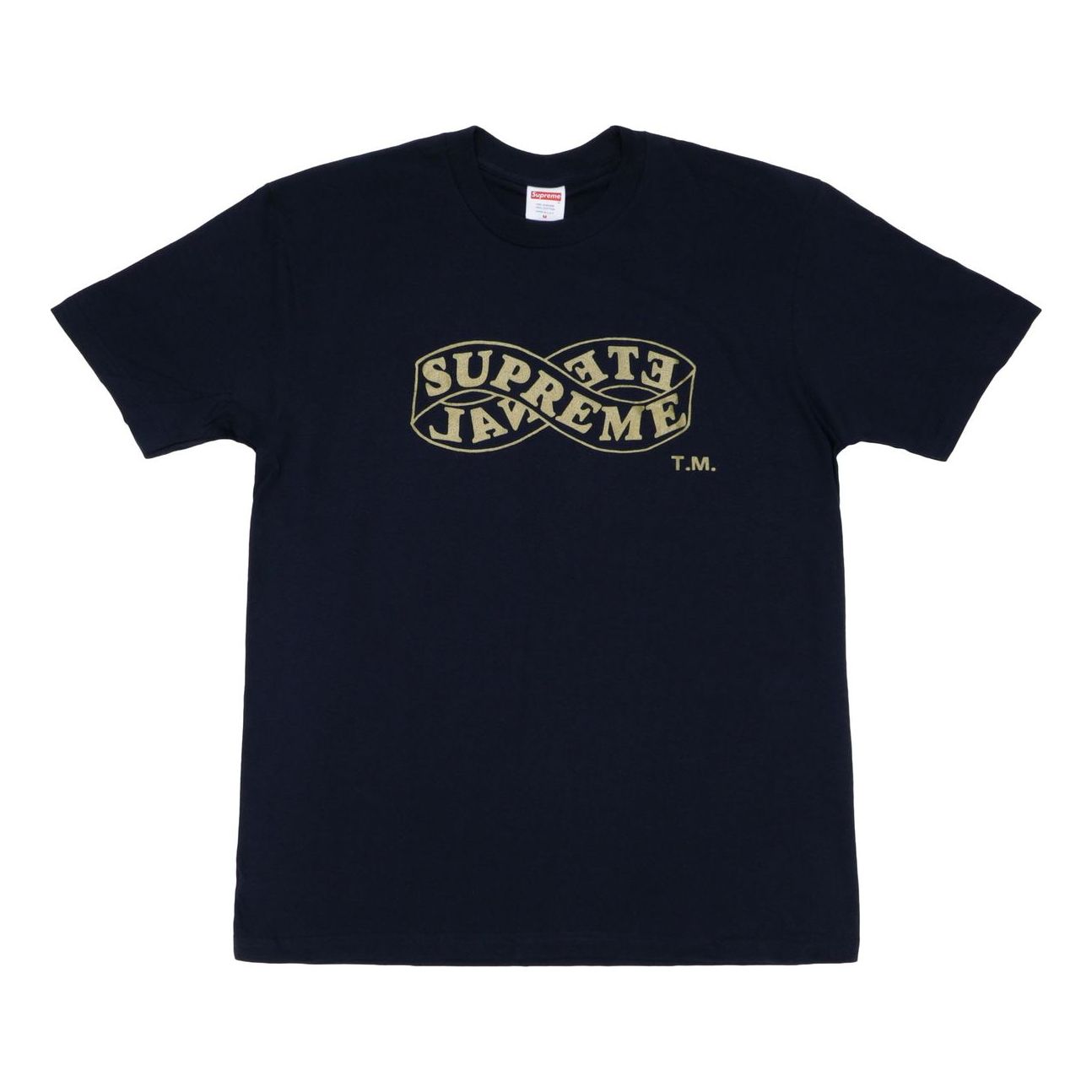 Supreme FW18 Eternal Tee Navy Logo Printing Short Sleeve Navy Blue SUP-FW18-456