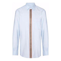 Men's Burberry Stripe Adornment Cotton Blue Shirt 80154351
