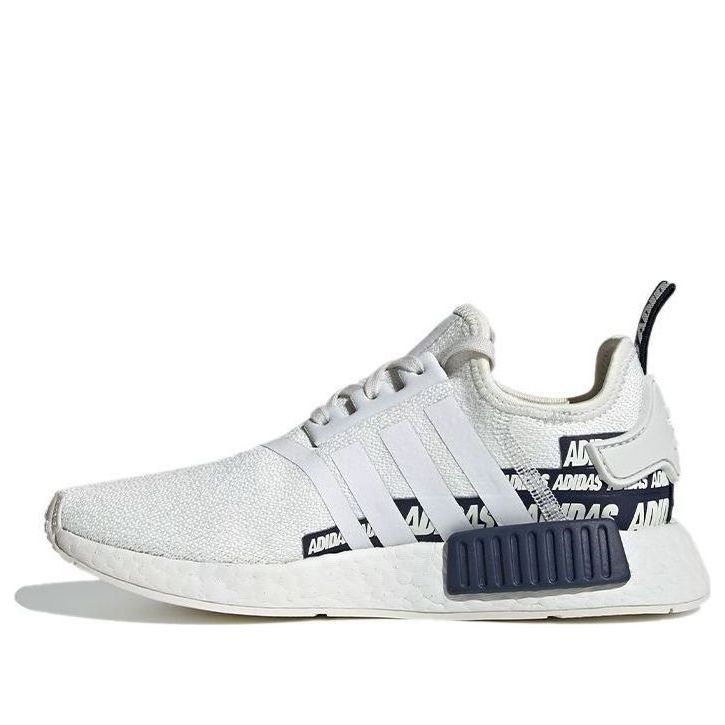 (GS) adidas NMD_R1 J 'Wordmark Heel Stripe - Crystal White Navy' S42838