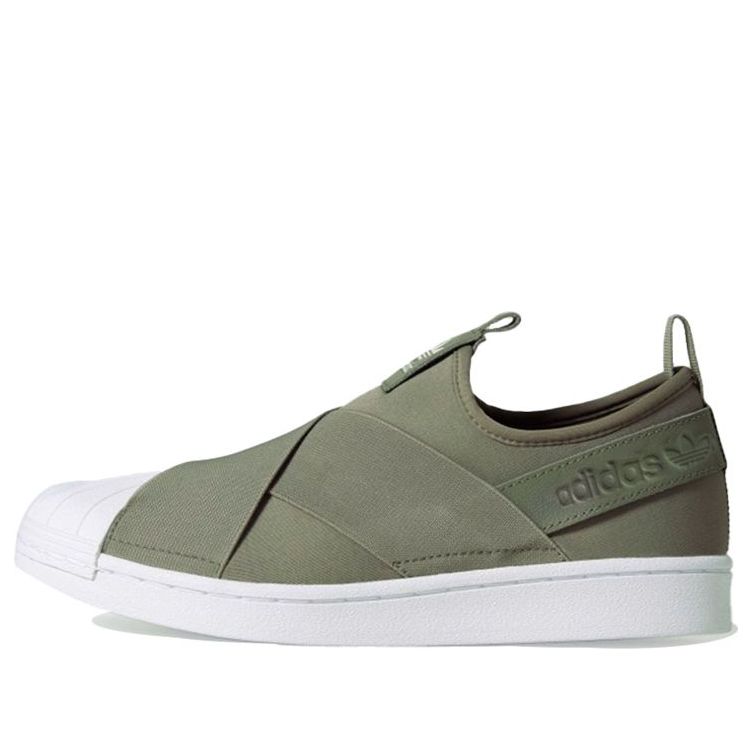 (WMNS) adidas originals Superstar Slip On Shoes Green EY1119