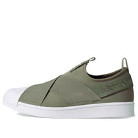 (WMNS) adidas originals Superstar Slip On Shoes Green EY1119