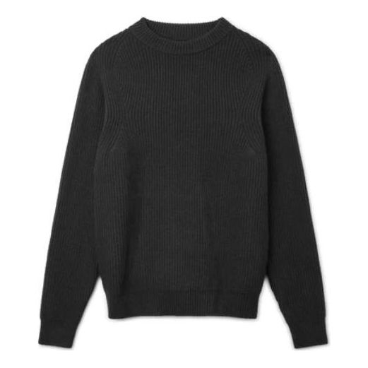 Men's Nike ESC Sweater Solid Color Round Neck Long Sleeves Pullover Wool Sweater Black DC1008-010