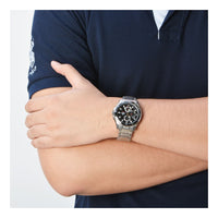 CASIO EDIFICE Quartz Stainless Steel Strap Mens Black Analog EF-334D-1AVQ