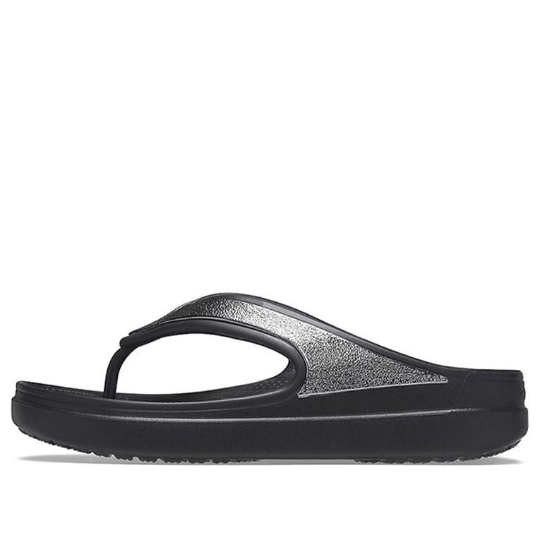 (WMNS) Crocs Thick Sole Black Slippers 206919-001