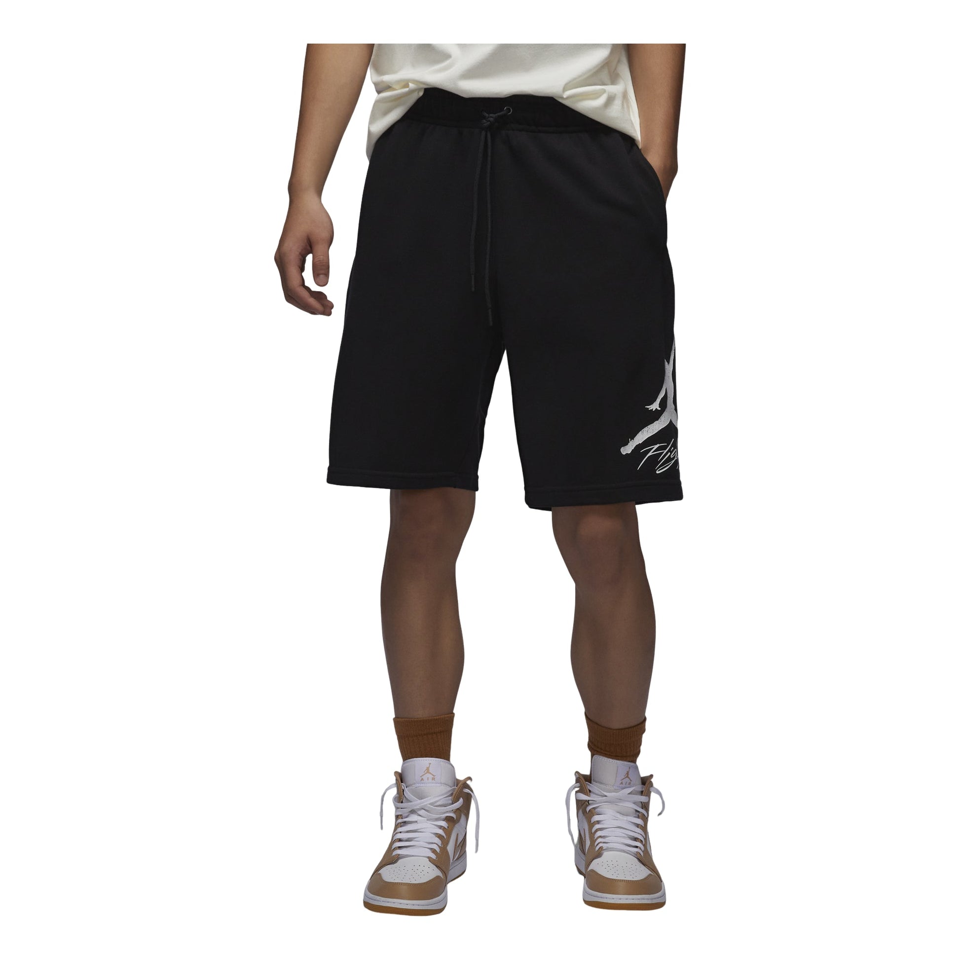 Air Jordan Essentials Fleece Shorts Asia Sizing 'Black White' FV7310-010