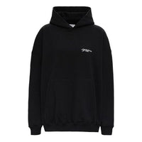 (WMNS) Balenciaga SS21 Logo otton Hoodie 'Black' 620947TKV871070