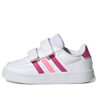 (TD) adidas Breaknet Lifestyle Court Two-Strap Hook-and-Loop 'White Pink' HP8973