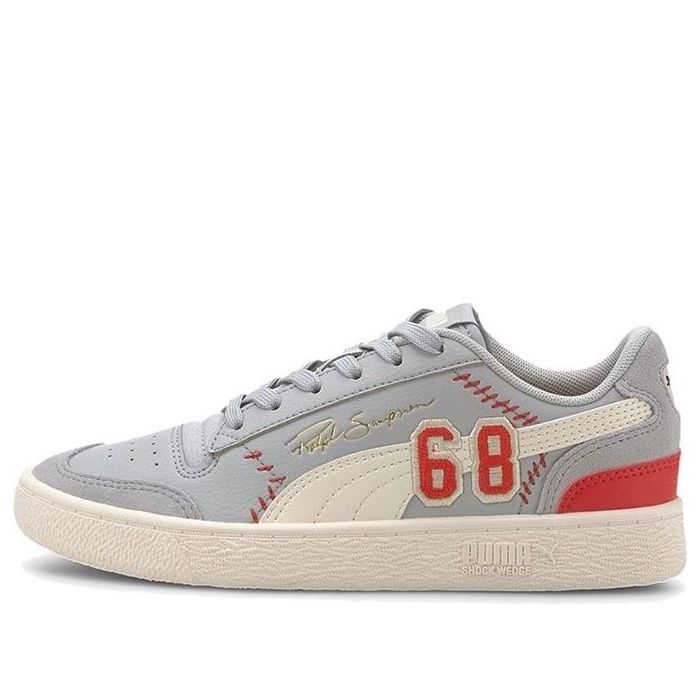 Collegiate X PUMA Ralph Sampson Lo (Big Kids) Casual Shoes Grey/Red/White 371450-01