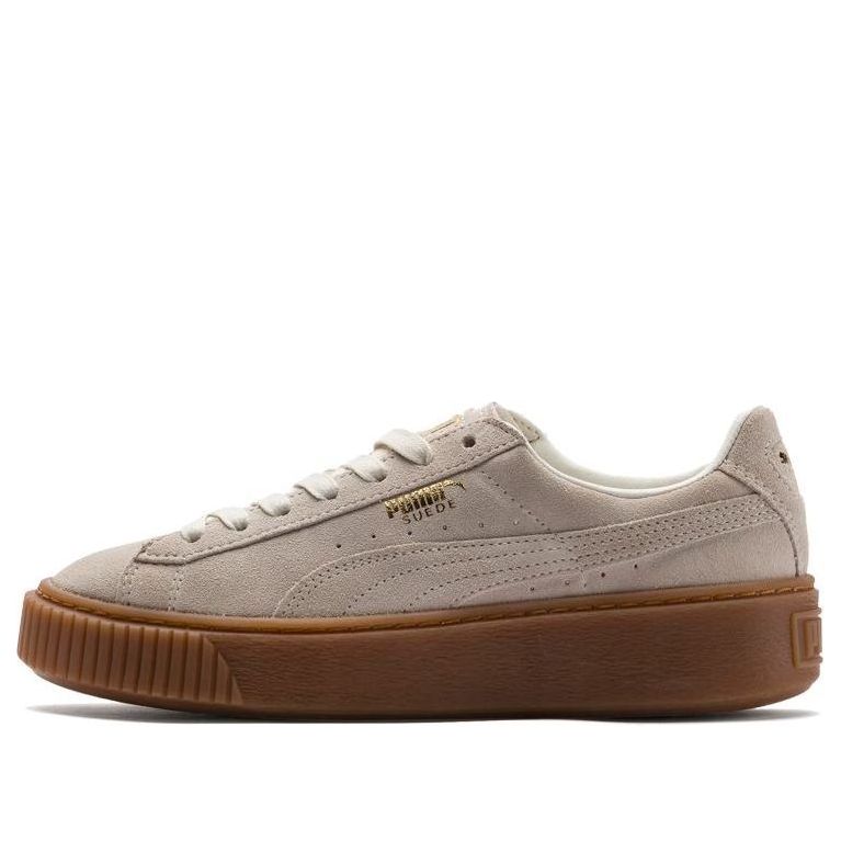 (WMNS) PUMA Suede Platform Gray White 364718-07