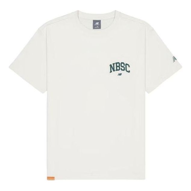 New Balance Small NBSC Graphic T-Shirt Asia Sizing 'White Green' AMT42331-CIC