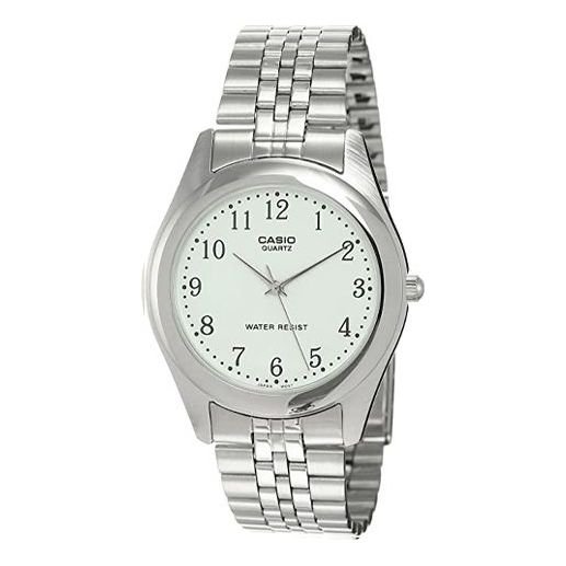 CASIO ENTICER Simplistic Stainless Steel Band Men's Quartz Waterproof Mens Silver Analog MTP-1129A-7B
