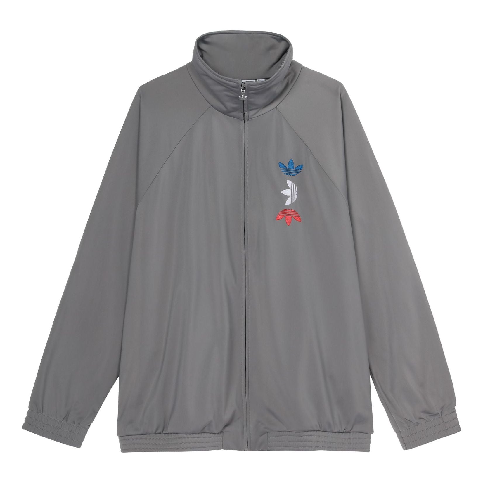 adidas originals Logo Metallic Sports Jacket Gray FS7322