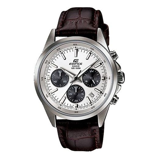 CASIO EDIFICE Series Leisure Fashion Men s Brown StrapSilver Dial Mens BrownSilver Analog EFR-527L-7AV