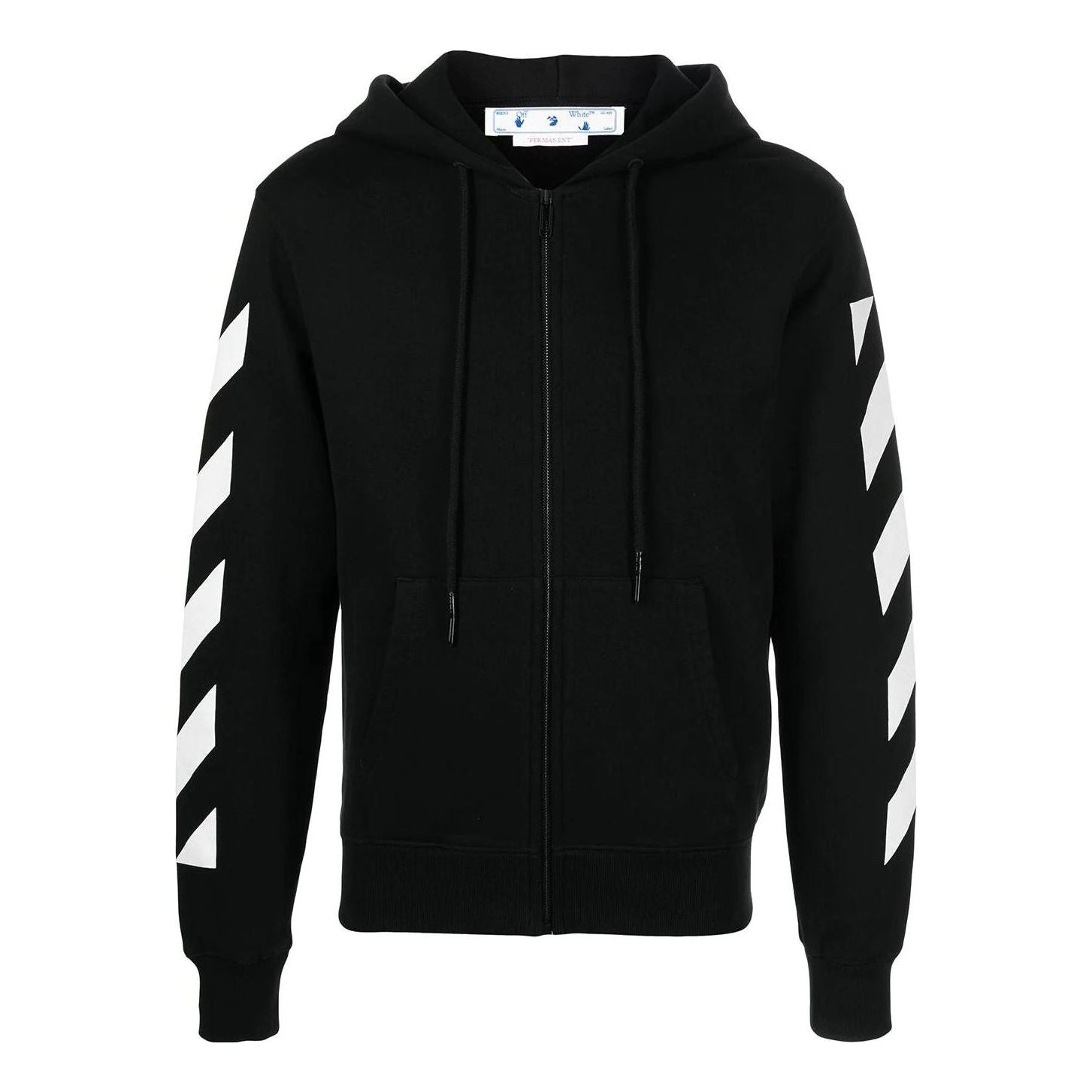 Men's Off-White FW22 Back Arrow Pattern Printing Hooded Long Sleeves Ordinary Version Black OMBE013C99FLE0061001