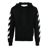 Men's Off-White FW22 Back Arrow Pattern Printing Hooded Long Sleeves Ordinary Version Black OMBE013C99FLE0061001