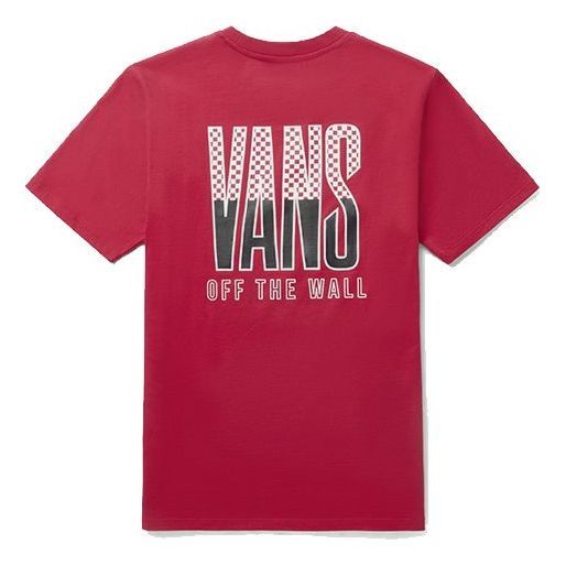 Vans Back Large logo Printing Athleisure Casual Sports Short Sleeve Couple Style Red VN0A48C1IZQ