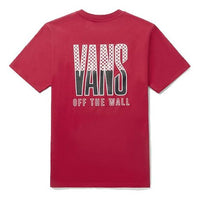 Vans Back Large logo Printing Athleisure Casual Sports Short Sleeve Couple Style Red VN0A48C1IZQ