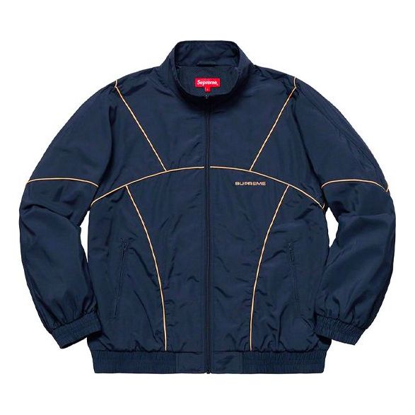 Supreme SS19 Piping Track Jacket Zipper Unisex Dark Blue SUP-SS19-091