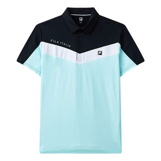 FILA Embroidered Logo Splicing Golf Short Sleeve Polo Shirt Green A11M125162F-TQ