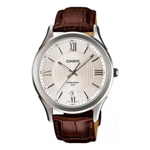 Men's CASIO Fashion Series Mineral Glass waterproof Strap Silver quartz Mens MTH-1051L-7AVPF