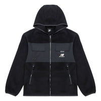 New Balance Alphabet Splicing Contrasting Colors Hooded Jacket Asia Sizing 'Black' AMJ13382-BK
