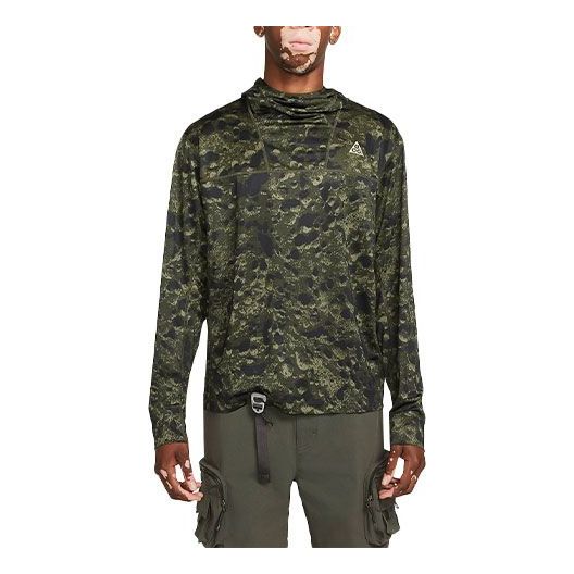 Men's Nike Logo Printing Loose Camouflage Green DH7217-355