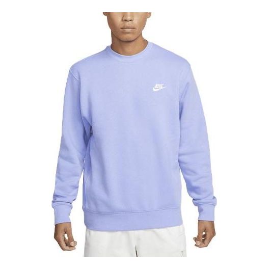Nike Club Fleece Crew Pullover Sweatshirt 'Light Thistle White' BV2662-569