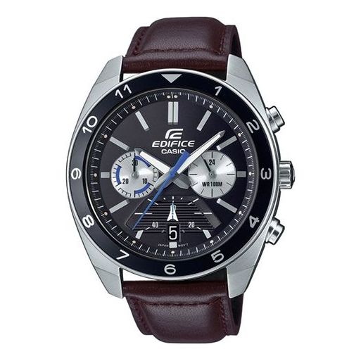 Men's CASIO EDIFICE Series Watch Business Mens Black Analog EFV-590L-1AVUEF