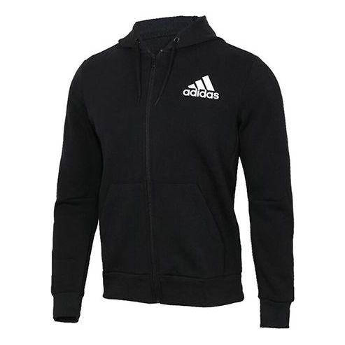 Men's adidas Sports Stylish Knit Logo Black Jacket DT9912
