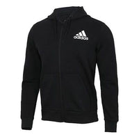 Men's adidas Sports Stylish Knit Logo Black Jacket DT9912