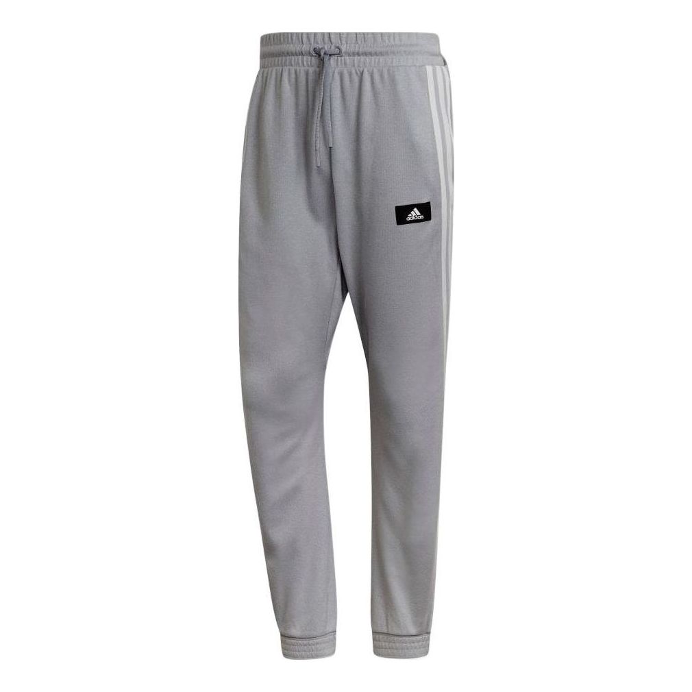 Men's adidas Fi Trvl 3-Stripes Sweatpants Casual Breathable Stripe Sports Pants/Trousers/Joggers Japanese Version Gray HE2264