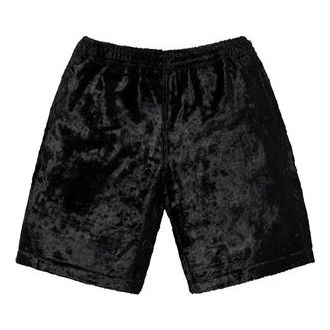 Supreme SS19 Fuzzy Pile Short Black Faux Fur Sports Shorts Unisex SUP-SS19-187